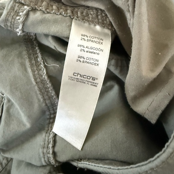 Chico's Capri Pants Women's Size 0 Olive Green Stretch Fit Casual Fall - Picture 7 of 8